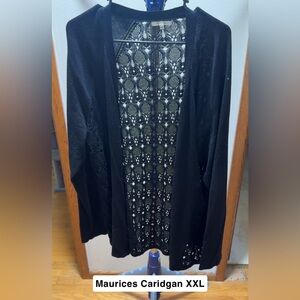 Maurices Elegant Black Lace Cardigan